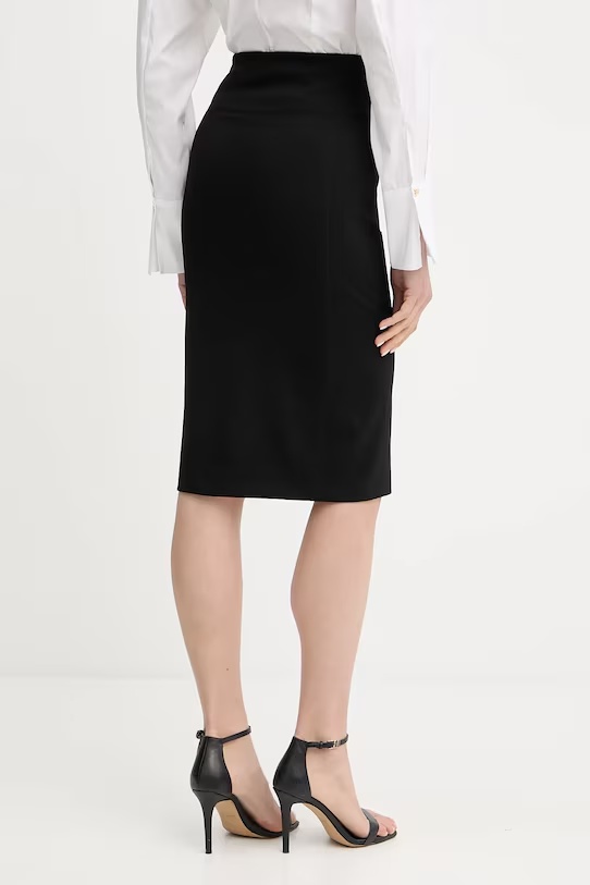 Patrizia Pepe Essential Midi Skirt In Black