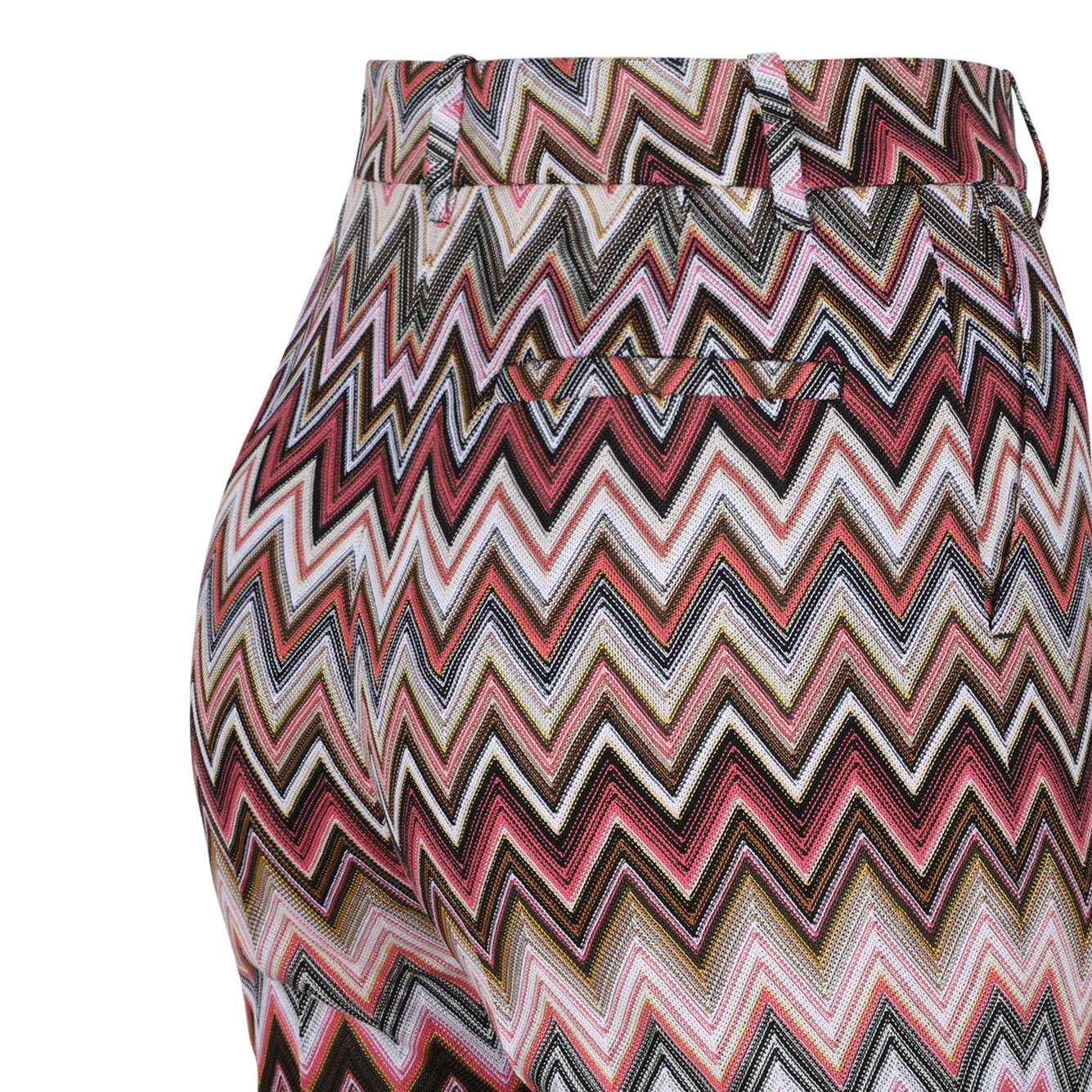 Missoni Chevron Pattern Elastic Waistband Trousers In Gray