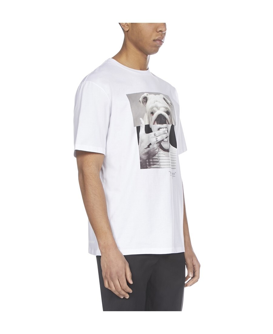 Neil Barrett Printed T-shirt With Round Neck In White