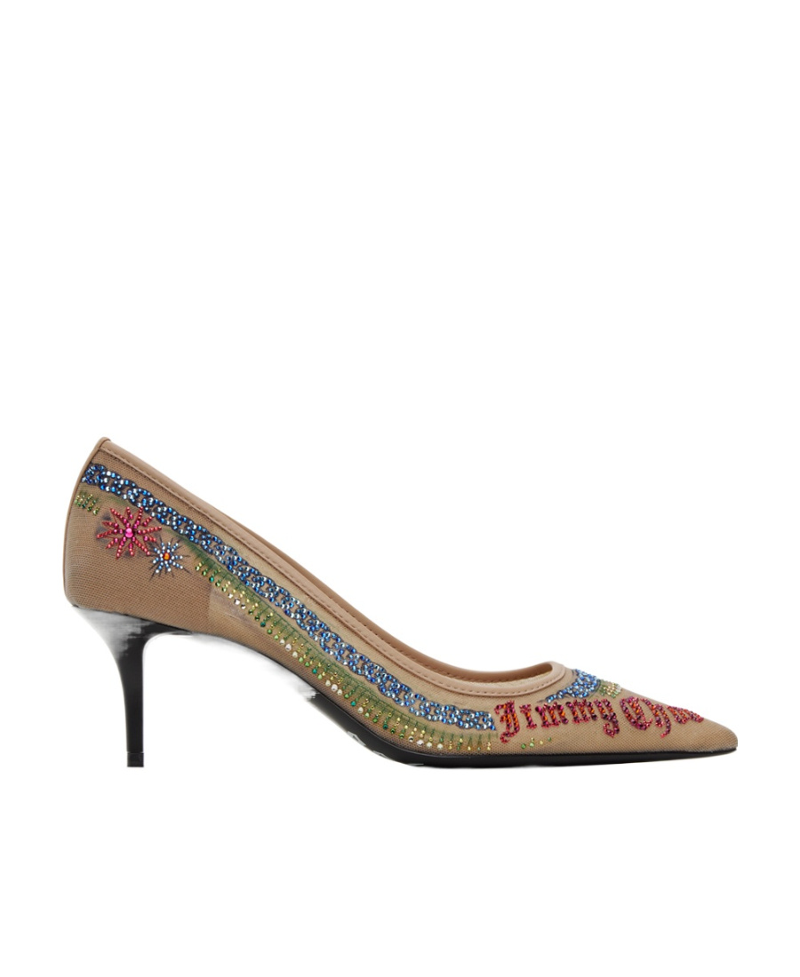 Jimmy Choo X Jean Paul Gaultier Embellished Mesh Pumps In Brown