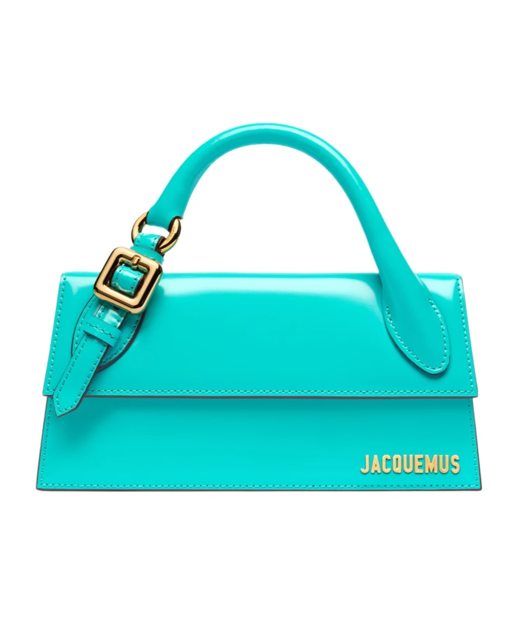 Jacquemus Long Rectangular Boucle Top Handle Bag In Blue