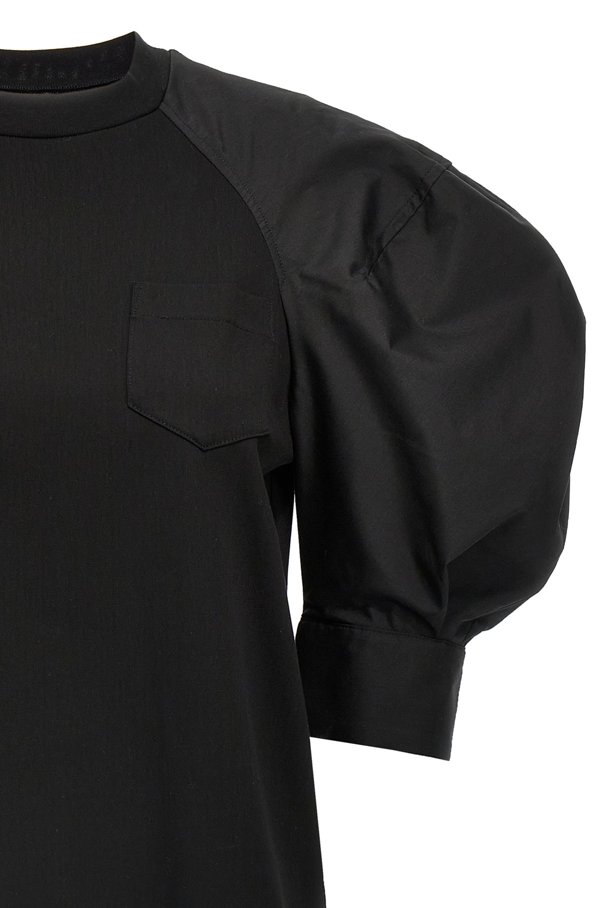 SACAI CONTRASTING-SLEEVES T-SHIRT