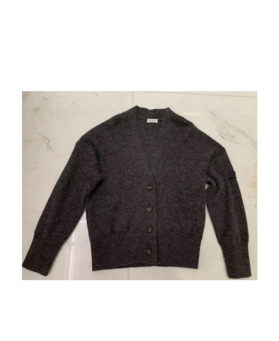 Brunello Cucinelli Button-up Knitted Cardigan In Black