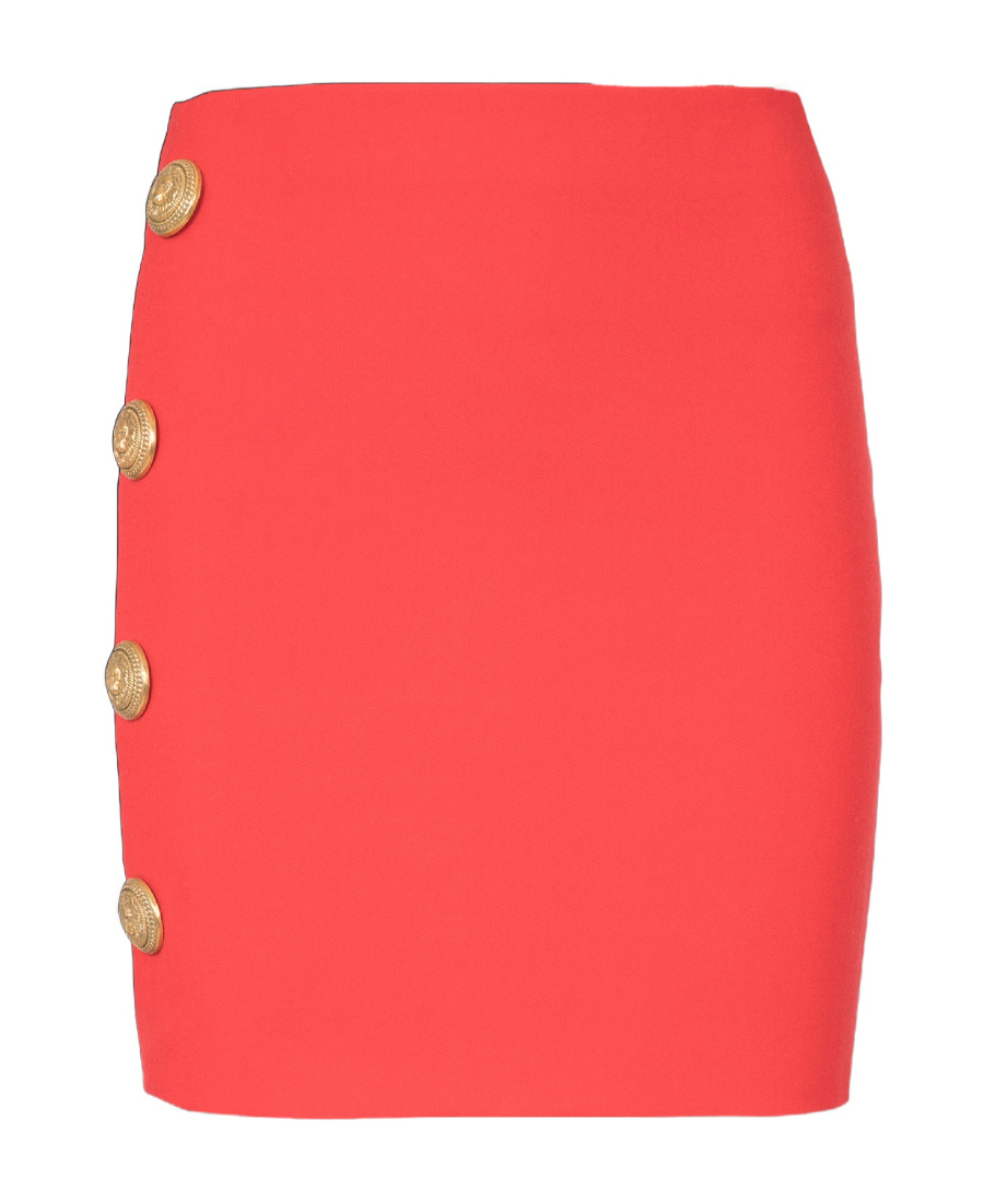 Shop Balmain Short Asymmetrical Skirt In Orange