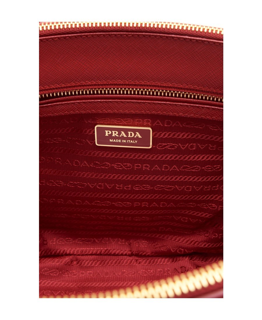 Shop Prada Galleria Saffiano Leather Medium Bag In Red