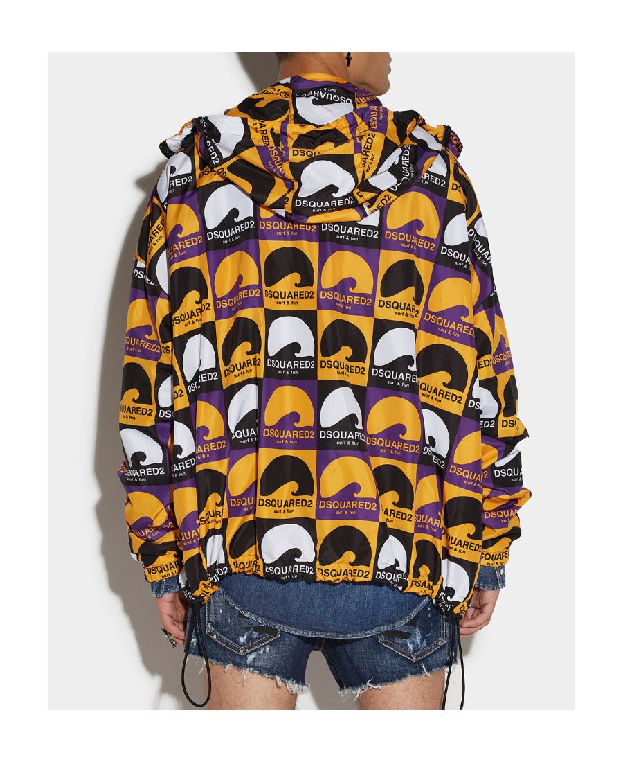 Dsquared2 Logo-print Hooded Jacket In Multicolor