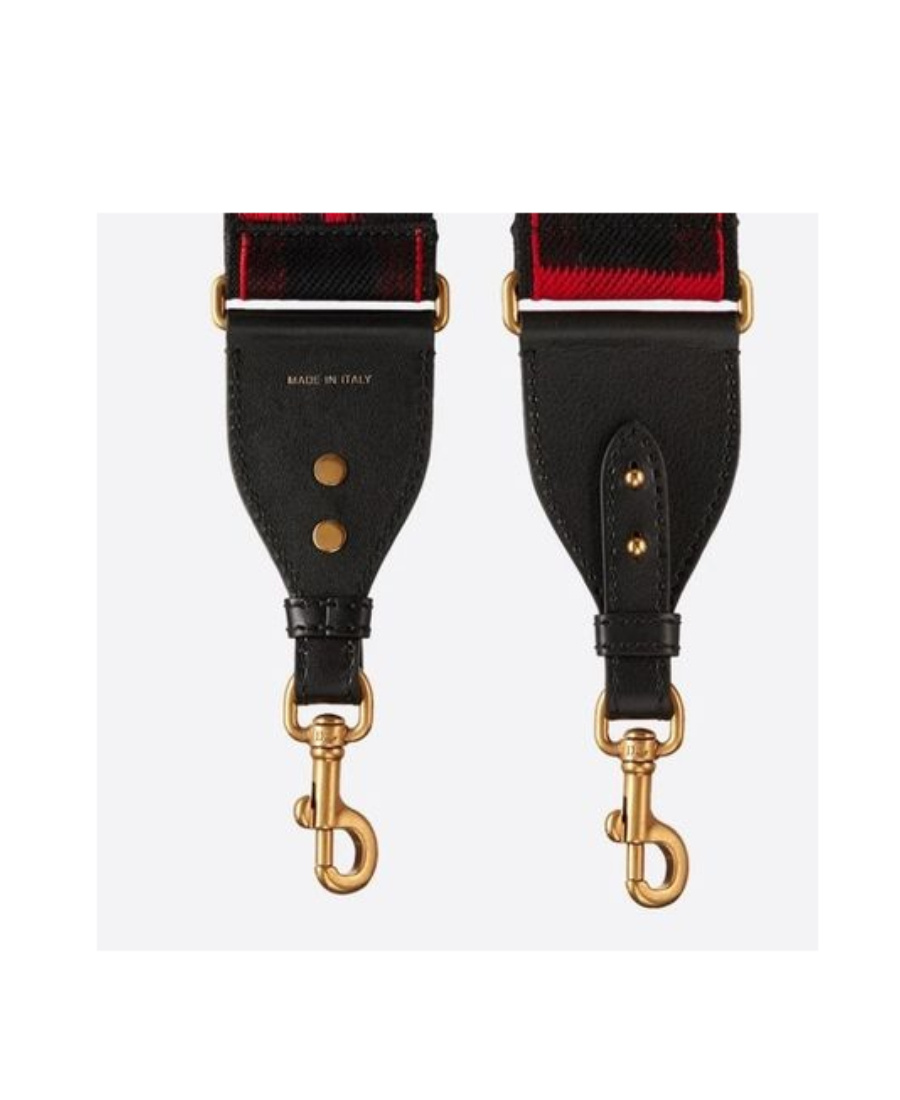 Dior Embroidered Shoulder Straps In Black
