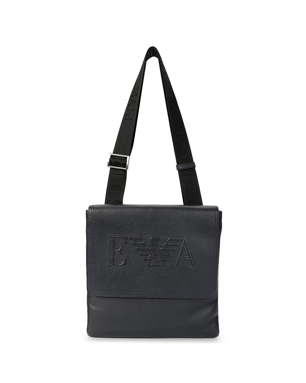 Emporio Armani Logo Details Satchel In Black