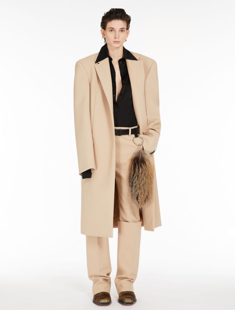 Sportmax High Waist Straight Leg Trousers In Nude