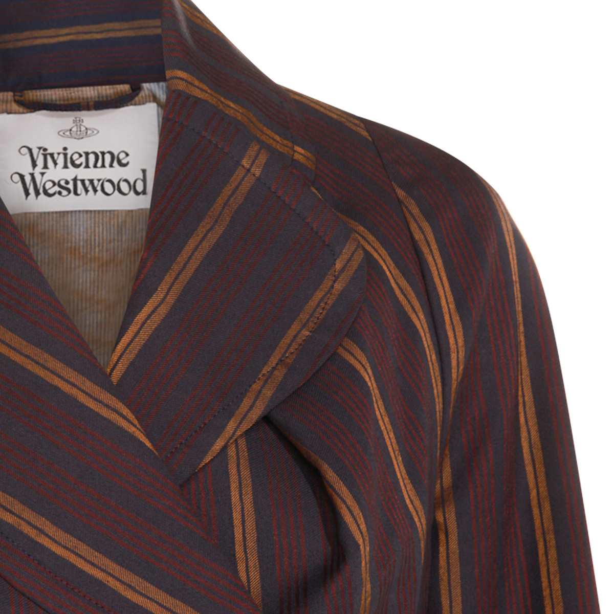 Vivienne Westwood Striped Blazer With Long Sleeves And Pockets In Purple
