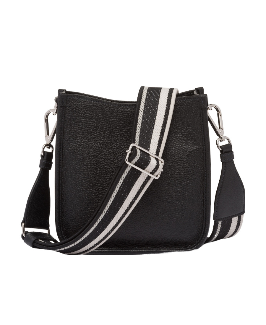 Prada Leather Mini Shoulder Bag In Black