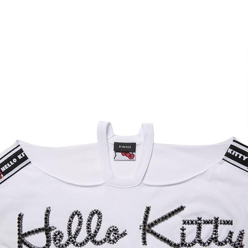 Pinko X Hello Kitty Shoulder-length T-shirt In White