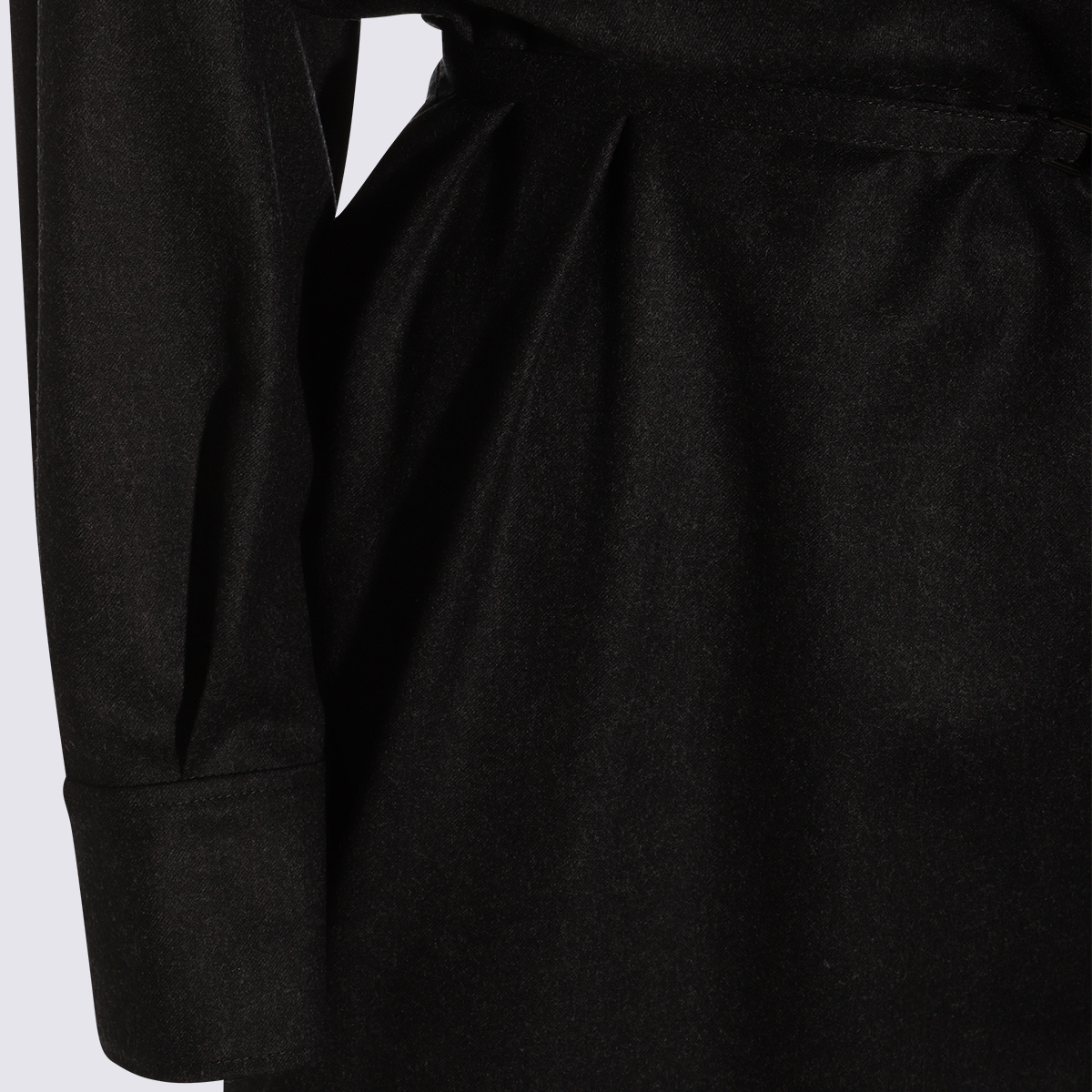 Brunello Cucinelli Wrap-effect Midi Shirt Dress In Black