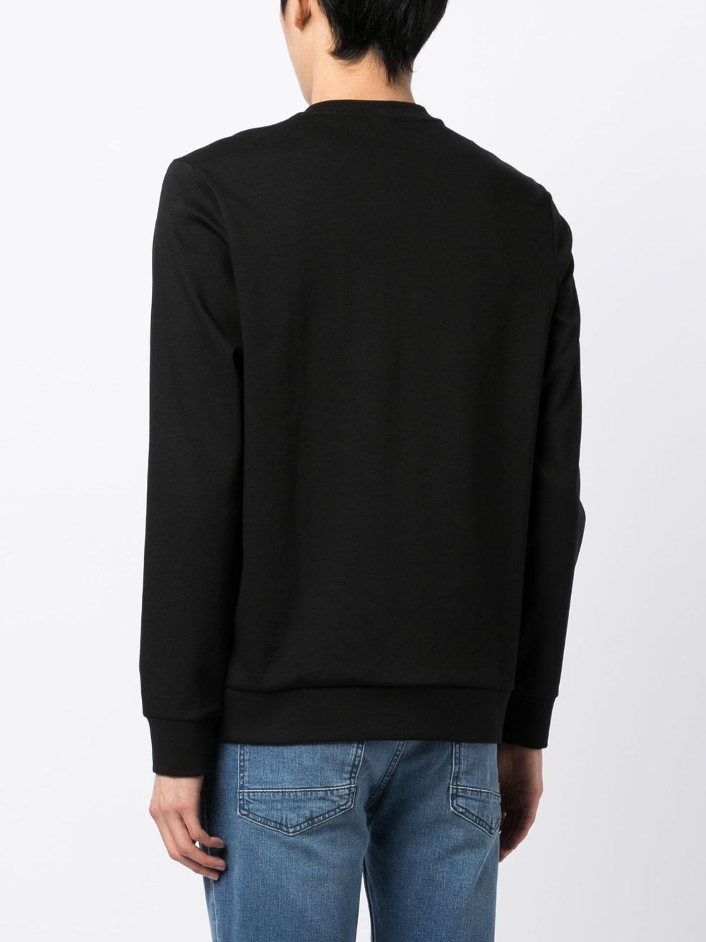 HUGO BOSS LOGO-PATCH LONG-SLEEVED COTTON SWEATSHIRT