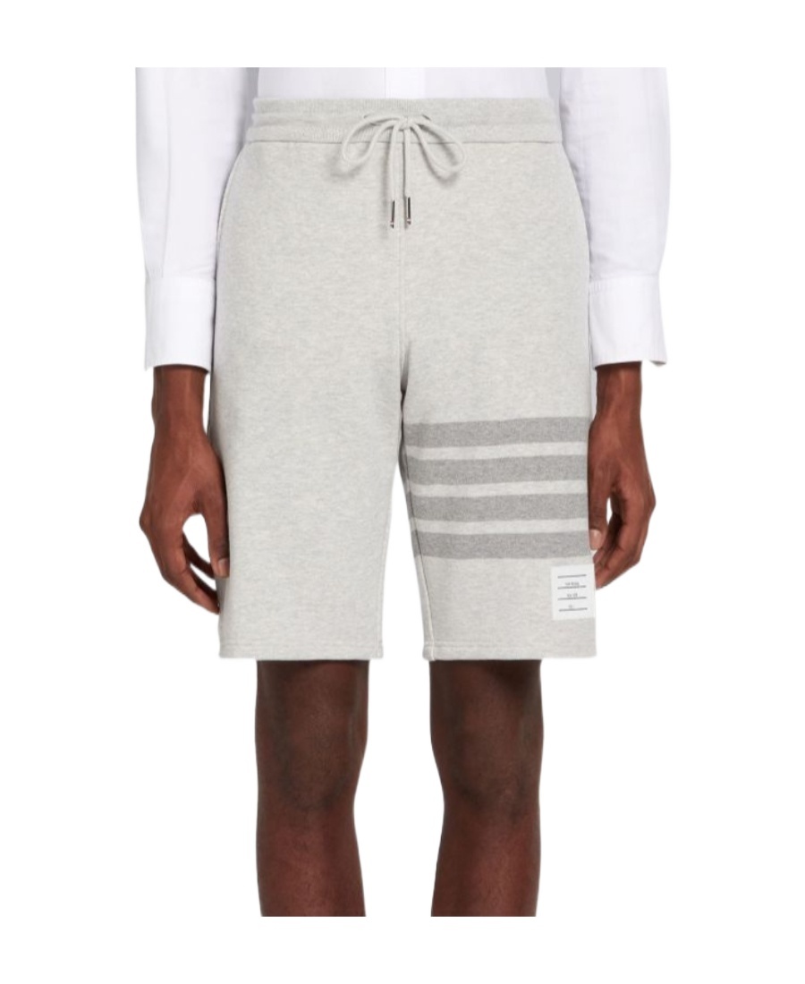 Thom Browne 4-bar Motif Drawstring Track Shorts In White