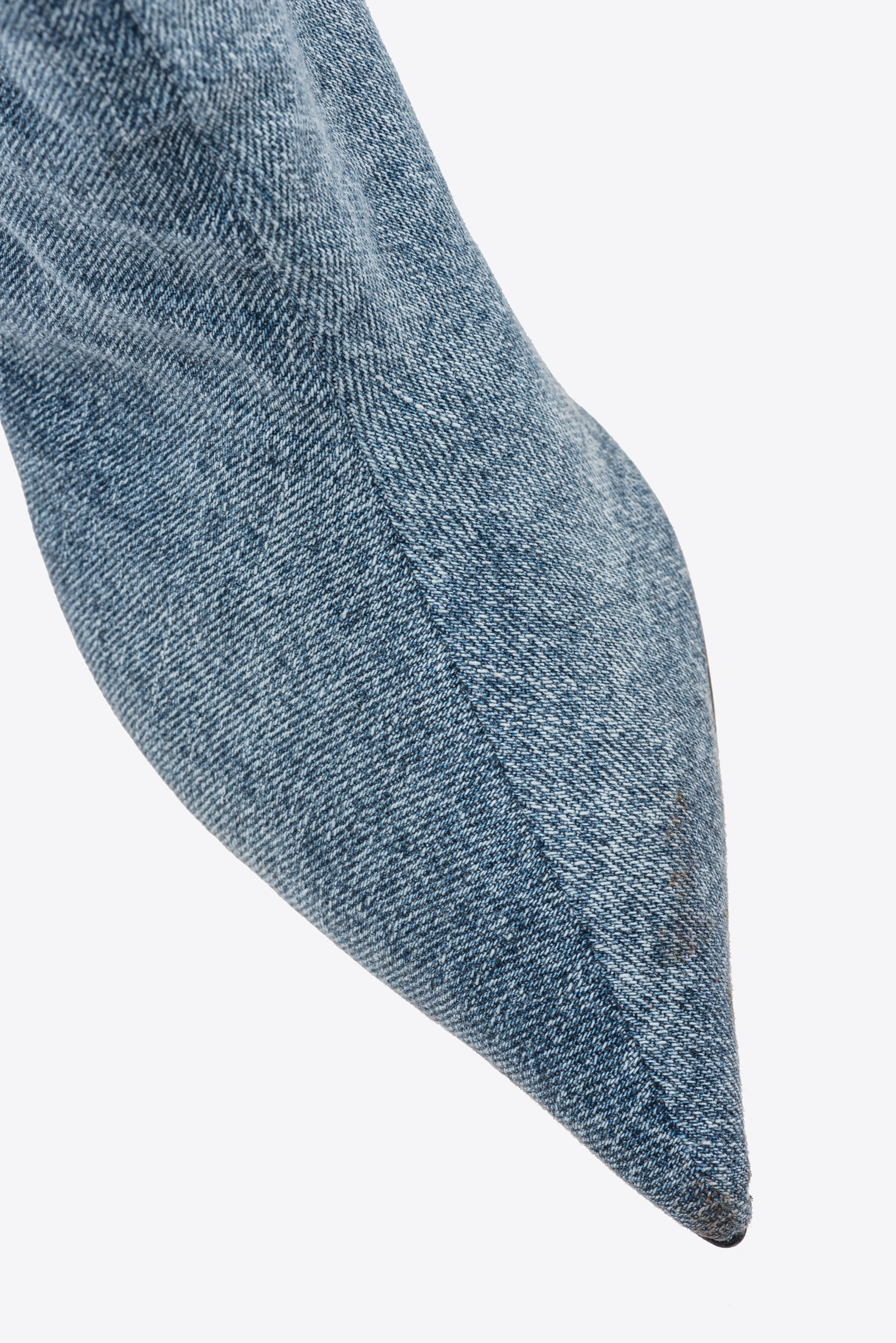 Pinko 90mm Thigh-high Denim Boots In Blue