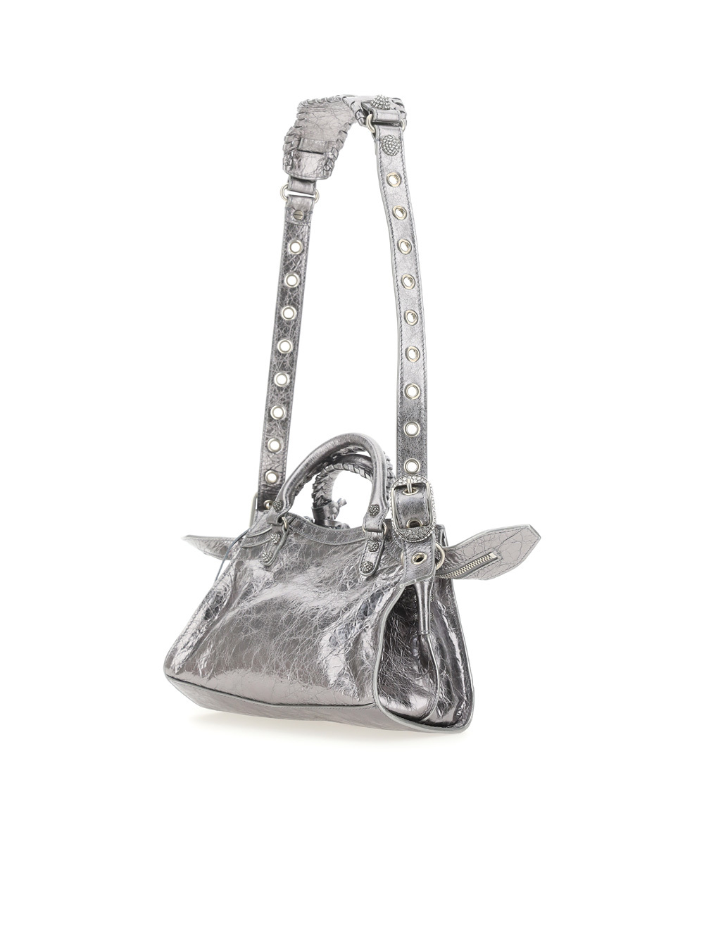 Shop Balenciaga Neo Cagole Xs Shoulder Bag In Gray