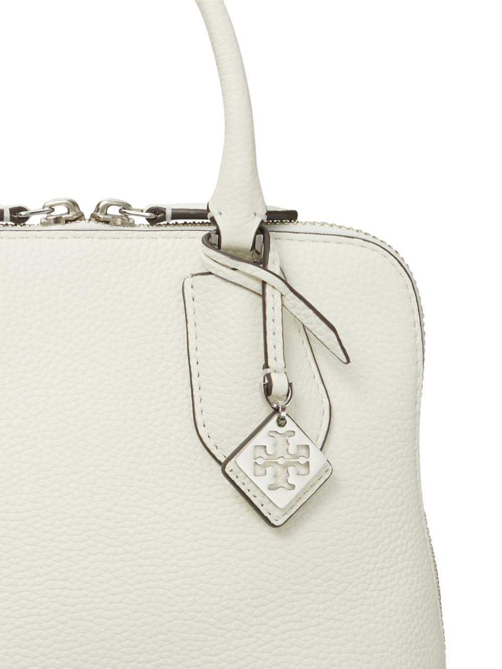 Tory Burch Mini Swing Leather Satchel In White
