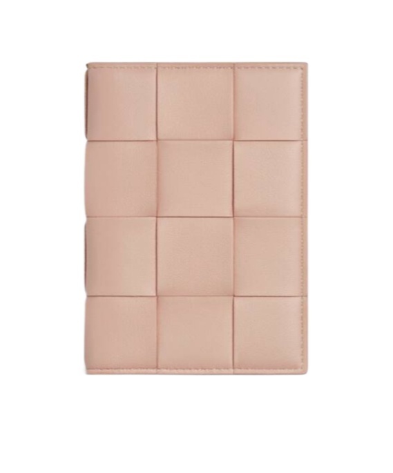 Bottega Veneta Woven Pattern Card Bag In Nude