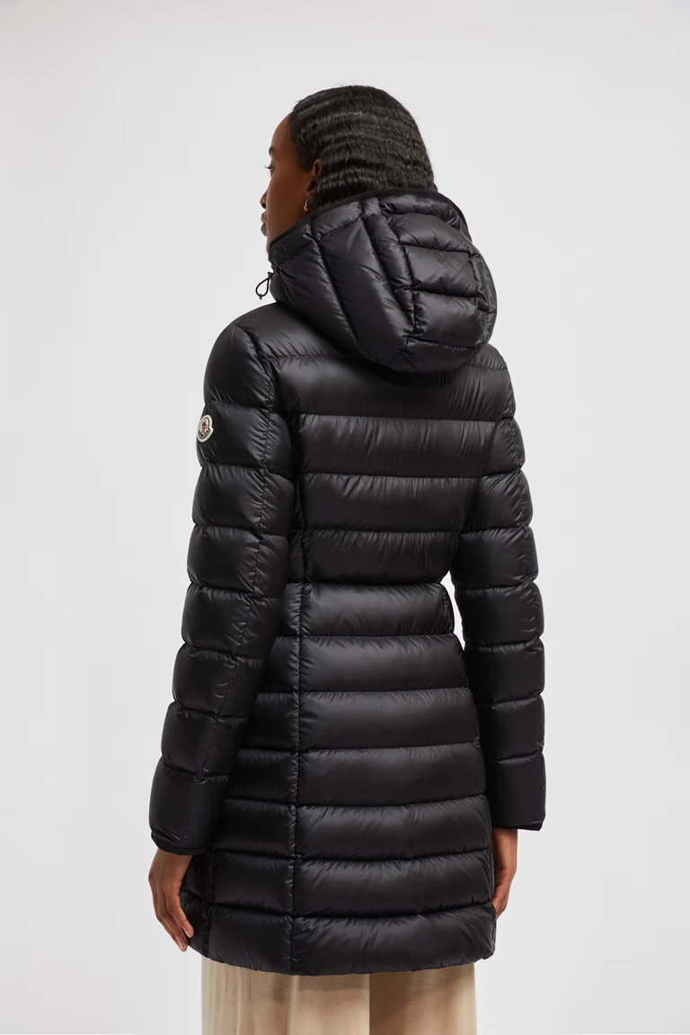 Moncler Hirma Long Down Jacket Black In Black