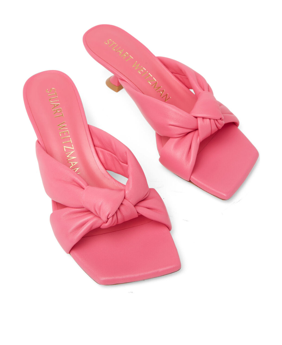 Stuart Weitzman Square Toe High-heeled Sandals In Pink