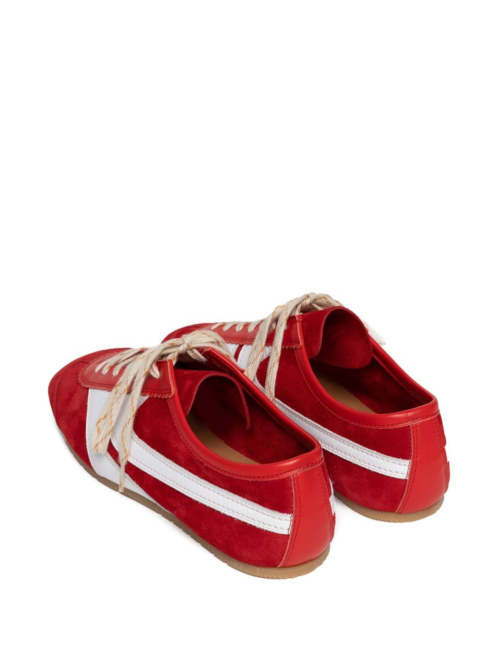 Dries Van Noten Low Top Sneakers With Rubber Sole And Stripe In Red