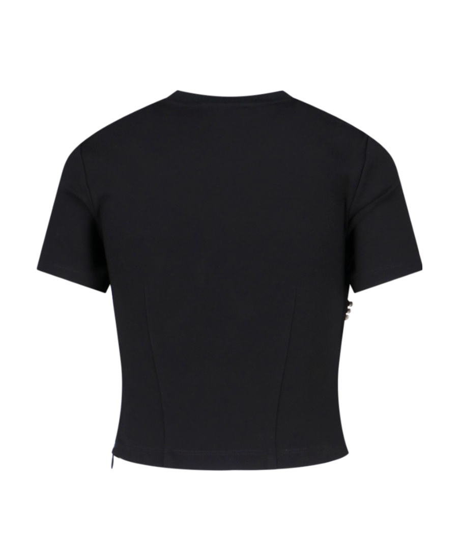 Shop Area Bustier-style Crystal-embellished T-shirt In Black