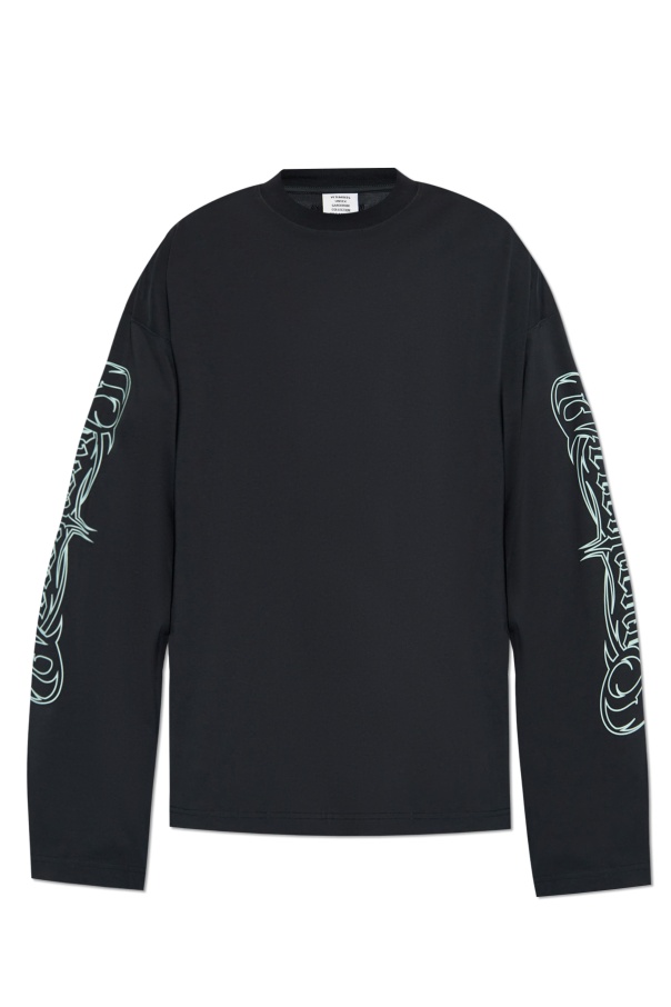 Vetements Logo-print Cotton Jersey In Black