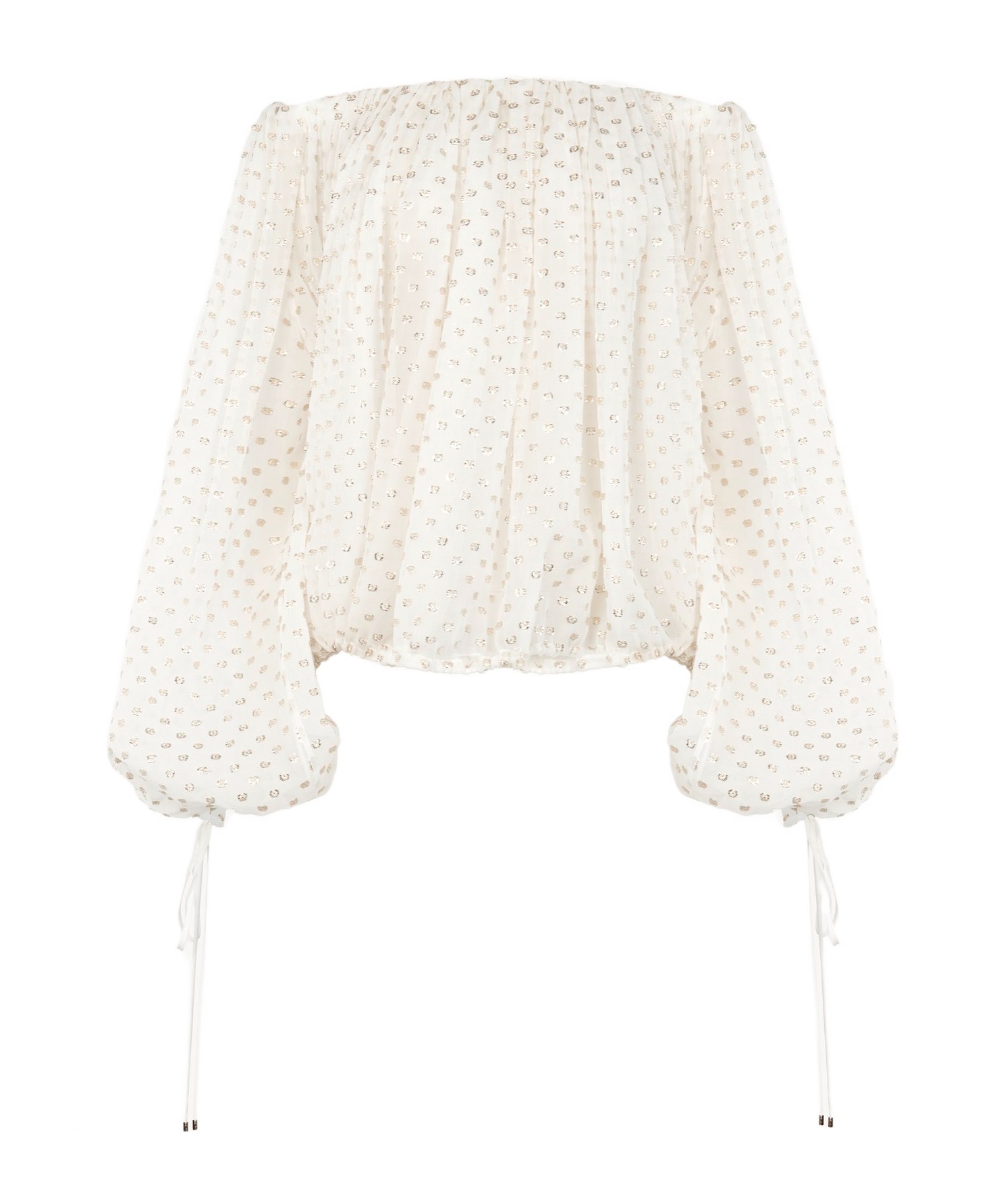 CHLOÉ OFF-THE-SHOULDER JACQUARD BLOUSE