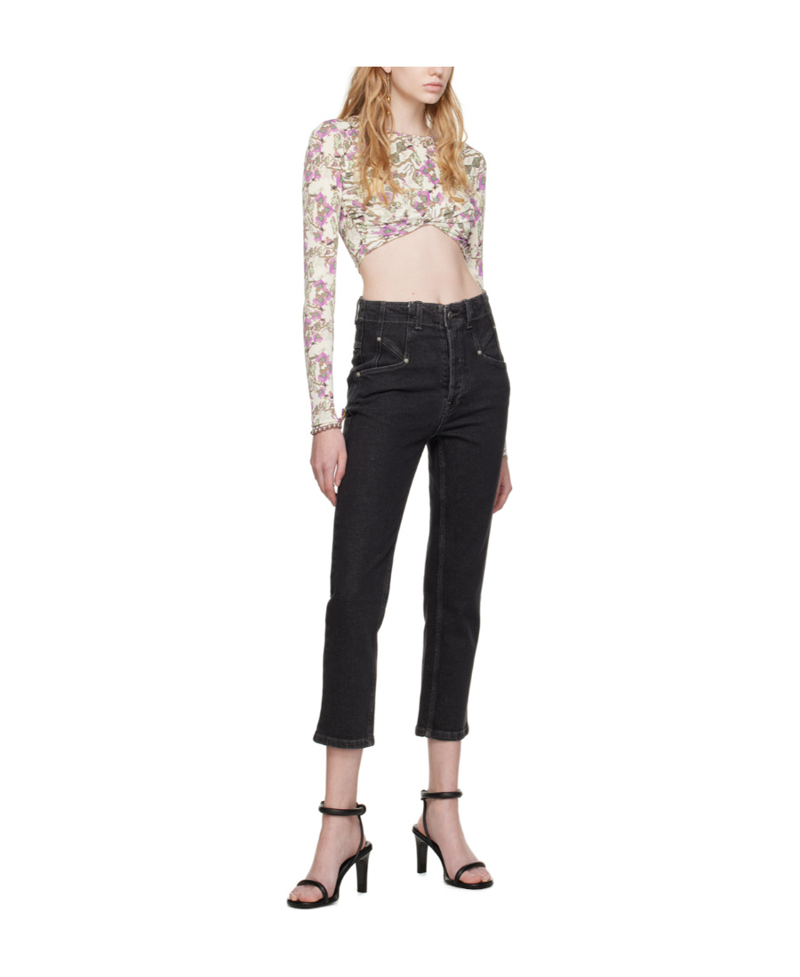 Isabel Marant Logo Stretch Jeans In Black