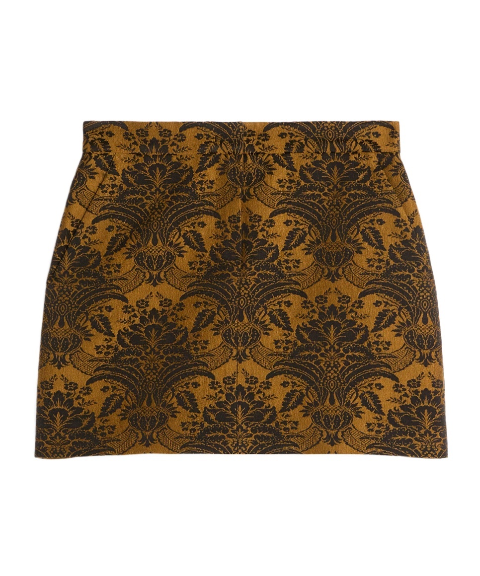 Max Mara Jacquard Technology Wool Miniskirt In Brown