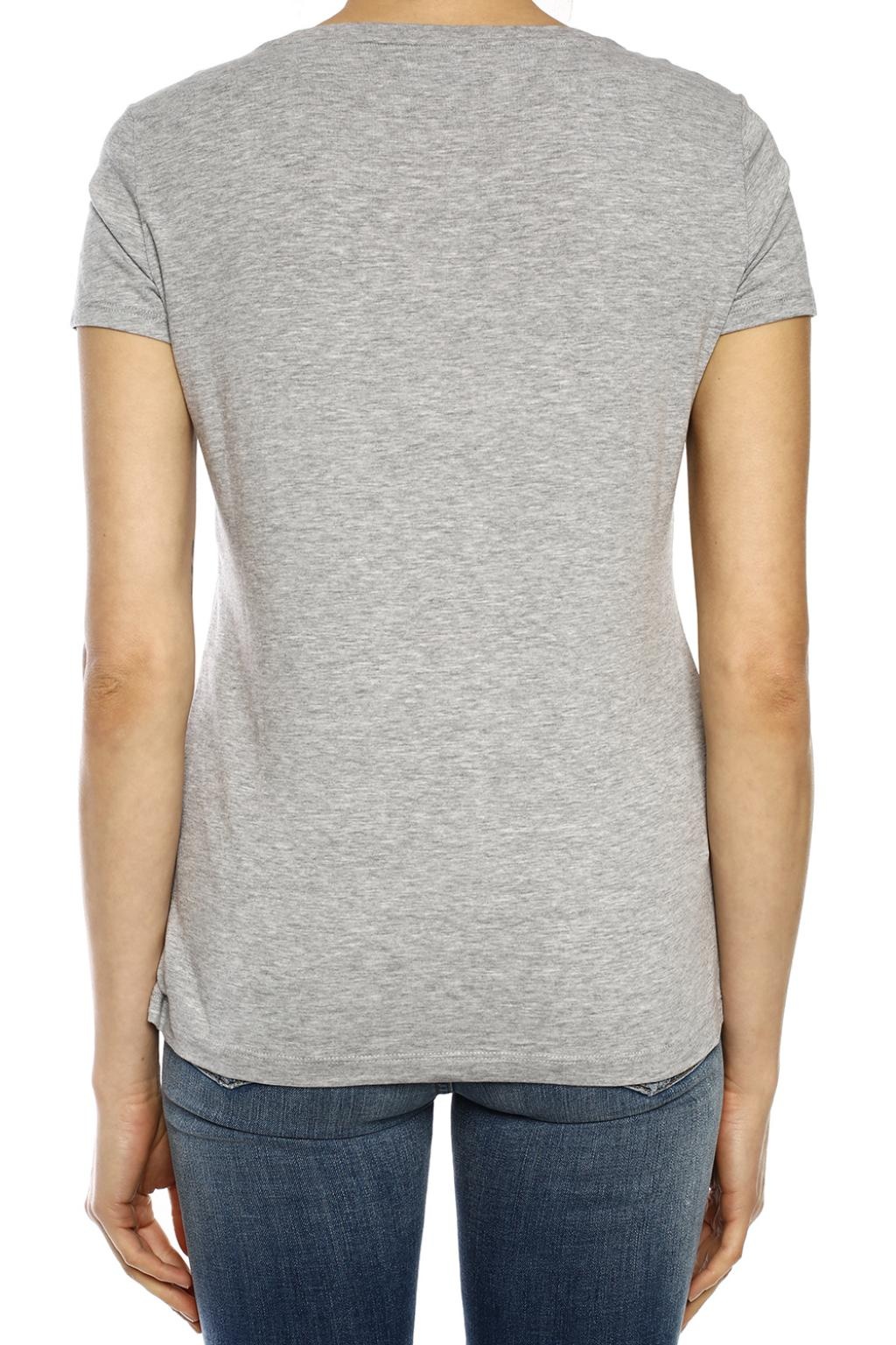 Ea7 Item O-neck Short-sleeved T-shirt In Gray