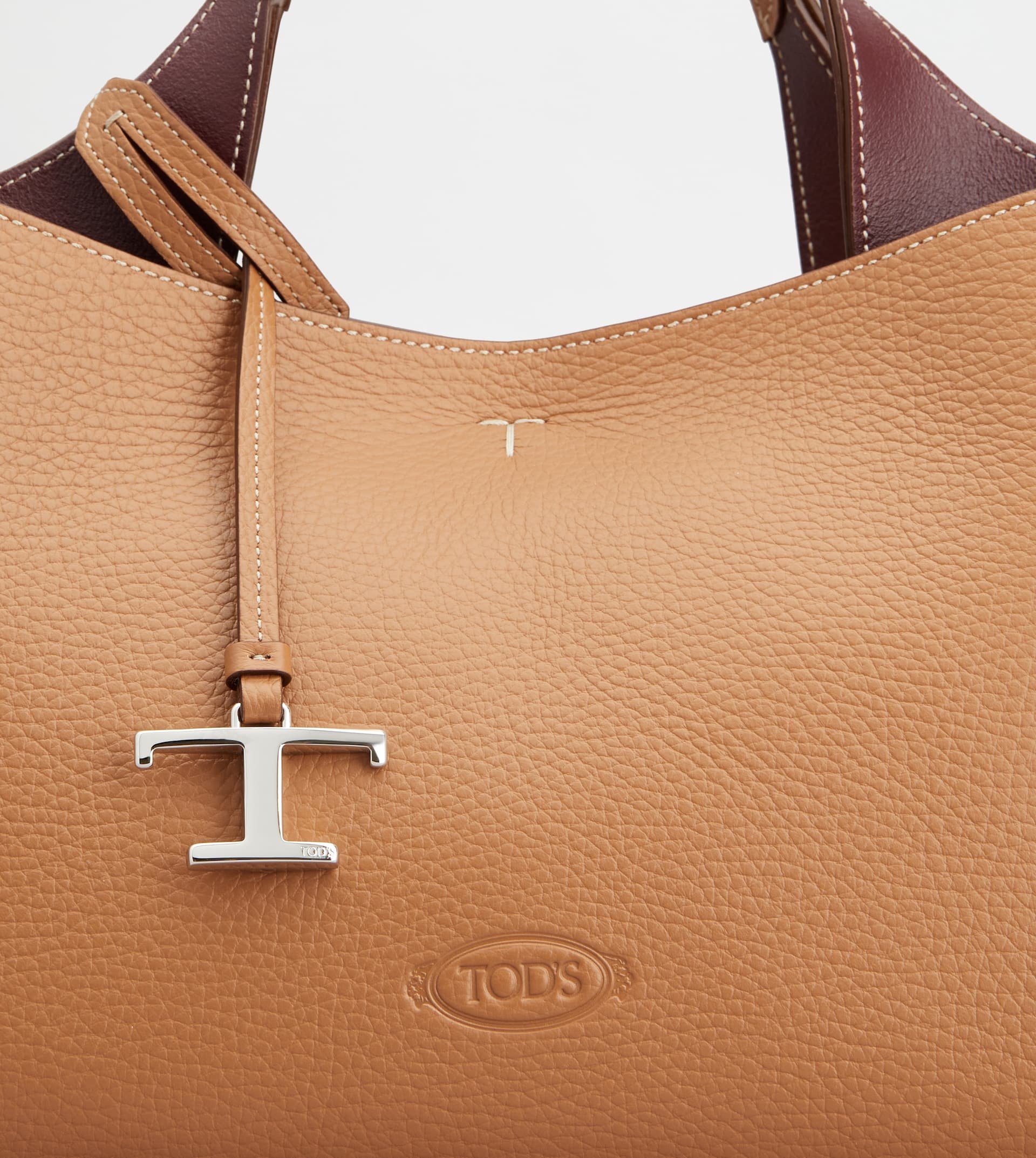 Tod's Mini Leather Shopping Bag In Brown