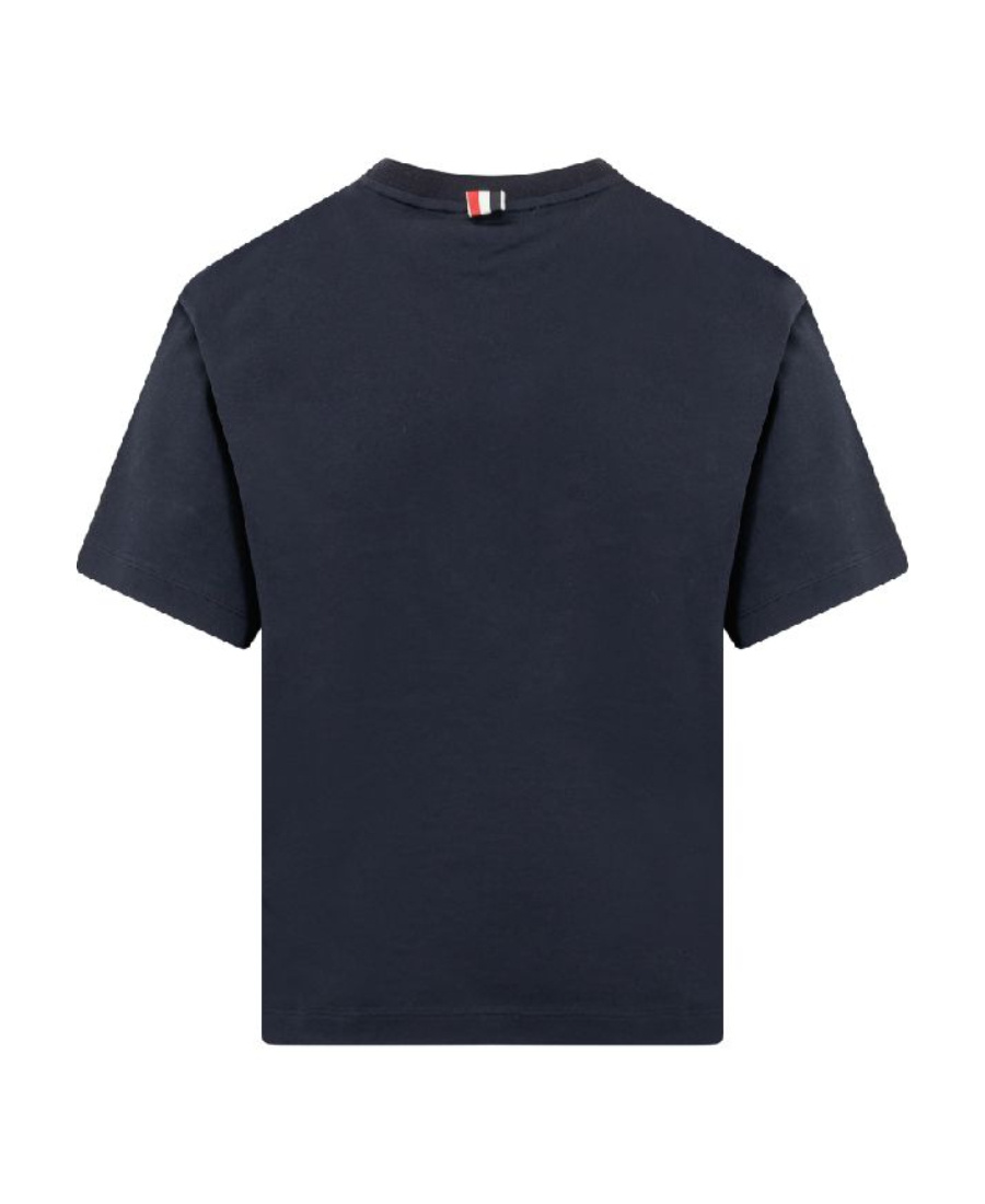 Thom Browne Rwb Tab Cotton T-shirt In Black