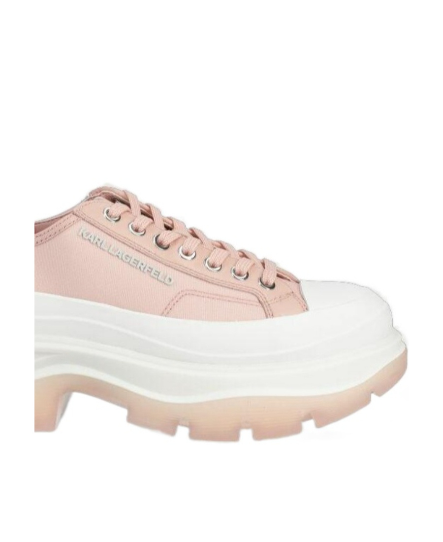 Karl Lagerfeld Thick-soled Logo Lace Up Casual Sneakers In White