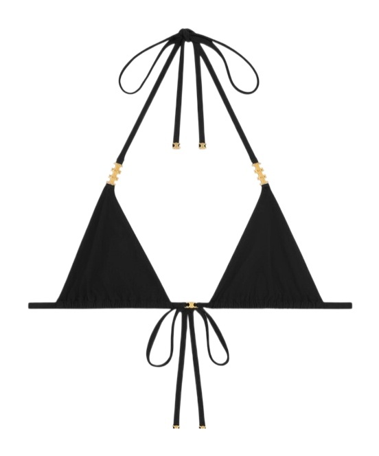 Celine Triomphe Triangle Top In Matte Jersey In Black