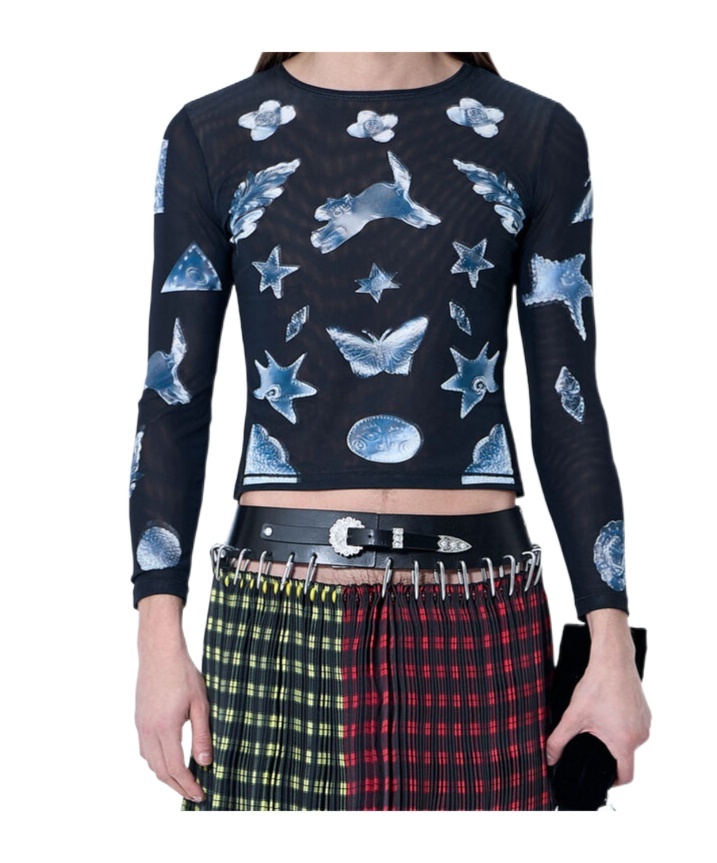 Chopova Lowena Men Workshop Mesh Top In Black