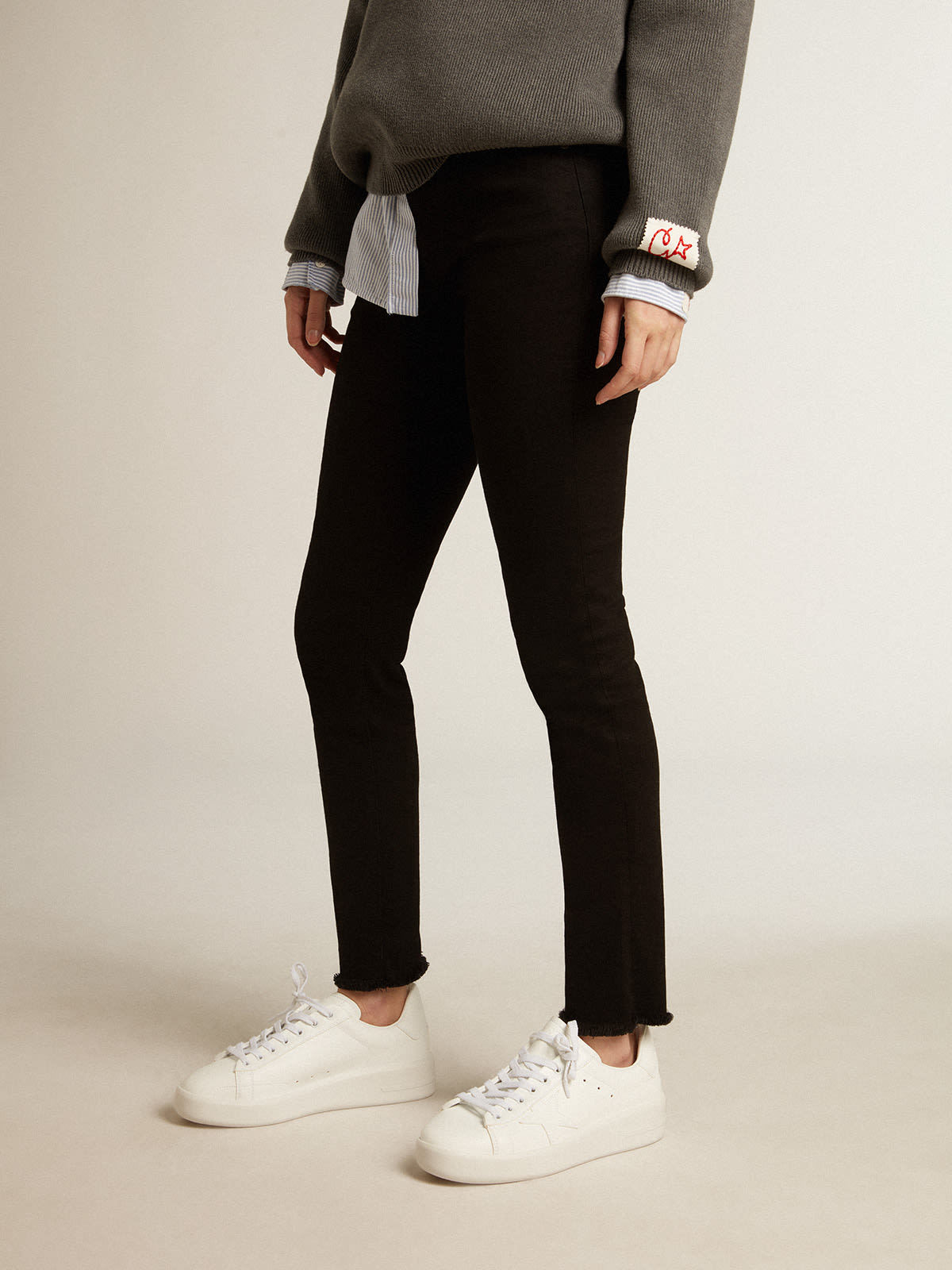 Golden Goose Taupe Purestar Sneakers In White