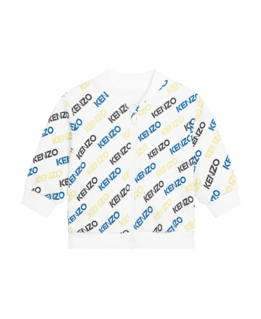 Kenzo Printed Zipper Jacket In White
