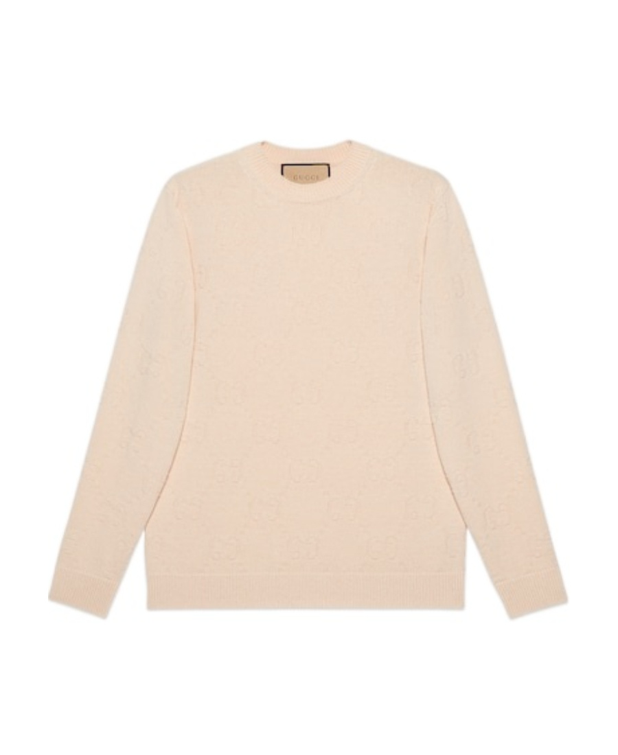 Gucci Gg Supreme Wool Jumper In Nude