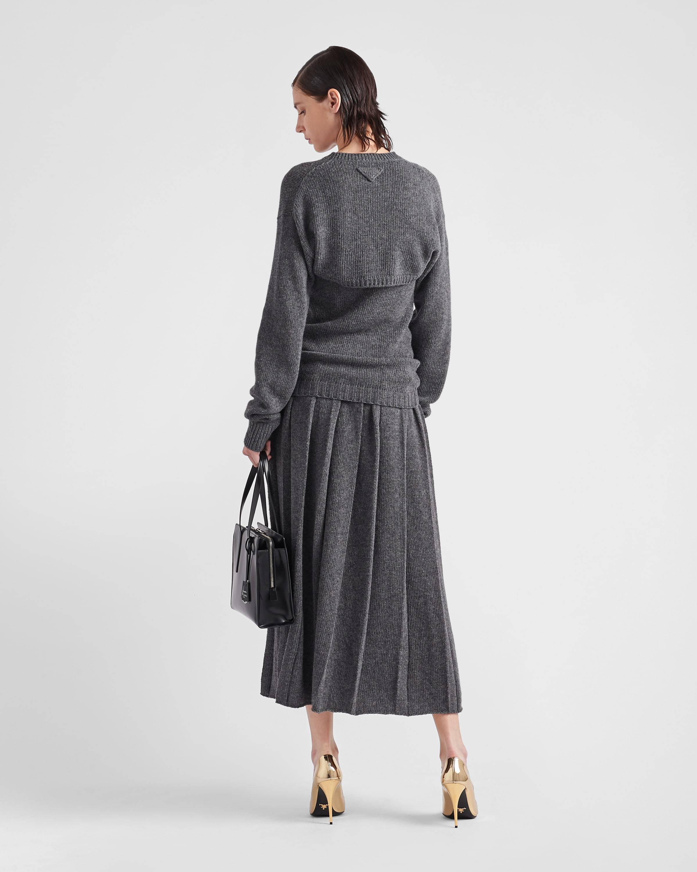 Prada Logo Sweater In Gray