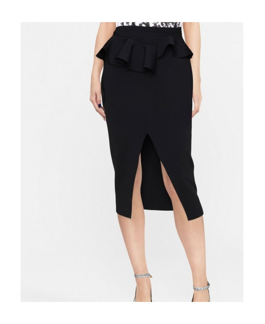 Shop Alexander Mcqueen Ruffle-detail High-waisted Skirt In Black