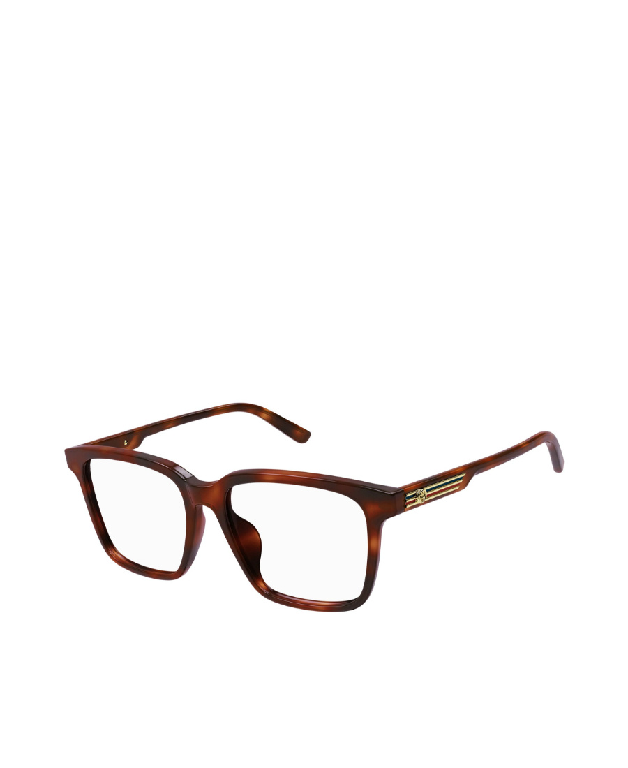 Gucci Logo-plaque Square-frame Glasses In Brown