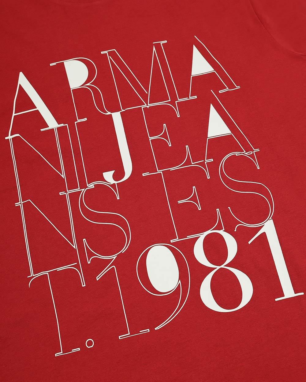 Armani Jeans Round Collar Logo T-shirt In Red