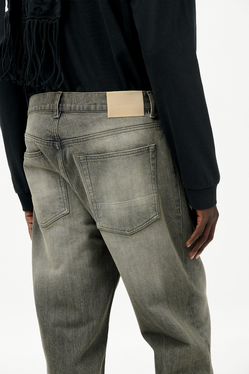 Our Legacy Third Cut Chain Twill Wide Straight Leg Jeans In Multi