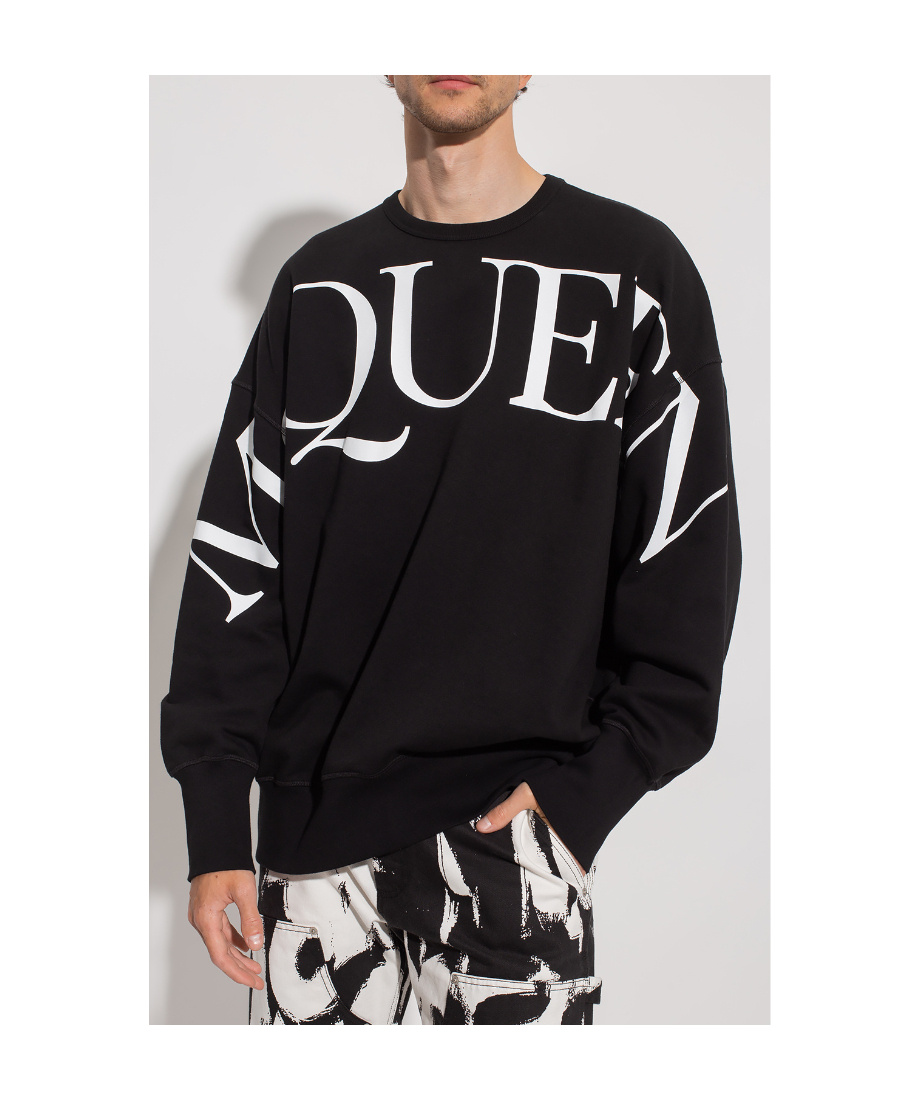 Alexander Mcqueen Logo-print Loose-fit Sweatshirt In Black