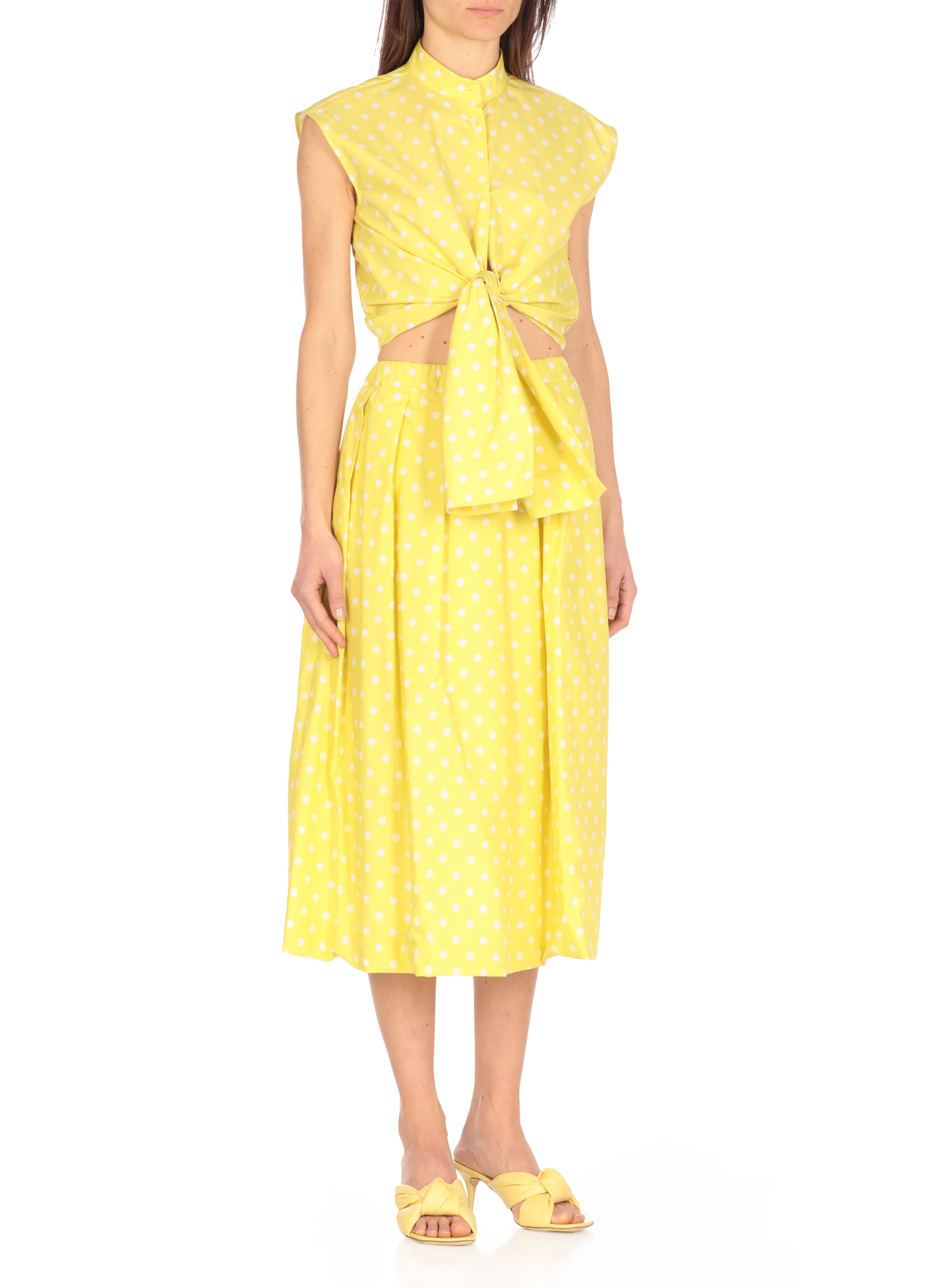 Fabiana Filippi Polka Dot Printed Shirt In Yellow