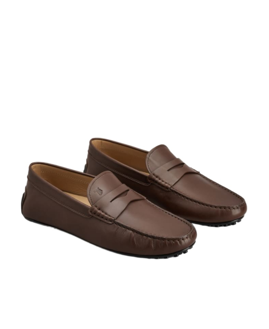 Tod's Man Loafers Chocolate Brown Size 9 Soft Leather In Brown
