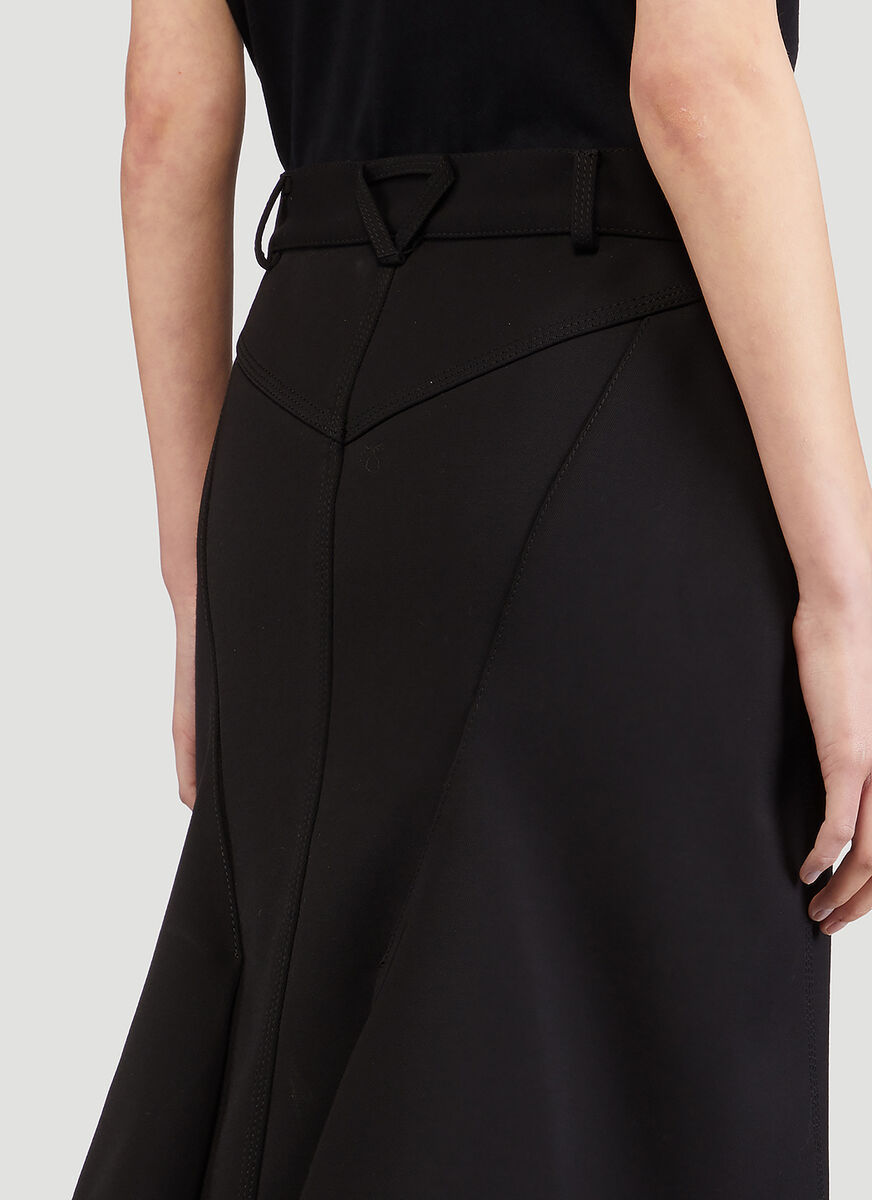 Shop Bottega Veneta A-line Buttoned Skirt In Black