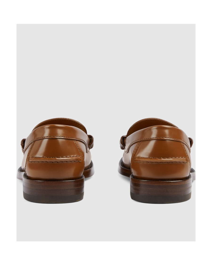 Gucci Interlocking G Leather Loafers In Brown